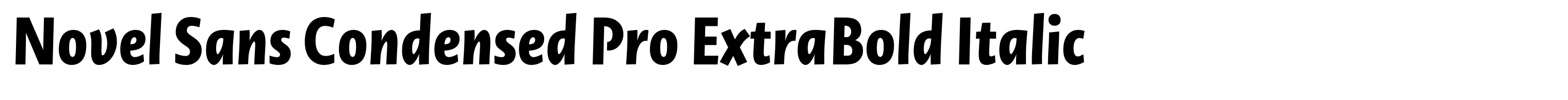 Novel Sans Condensed Pro ExtraBold Italic